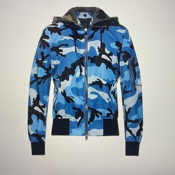 Valentino Bomber blue camouflage with removable hood - Picture 2 of 12